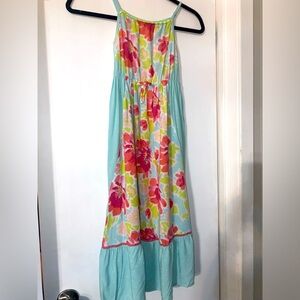 Cat & Jack turquoise and floral maxi dress